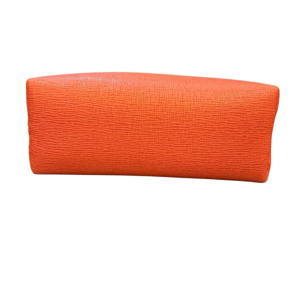 Furla Dual-Tone Blush Pink and Coral Crescent Cosmetic Accessory Bag Set (2)